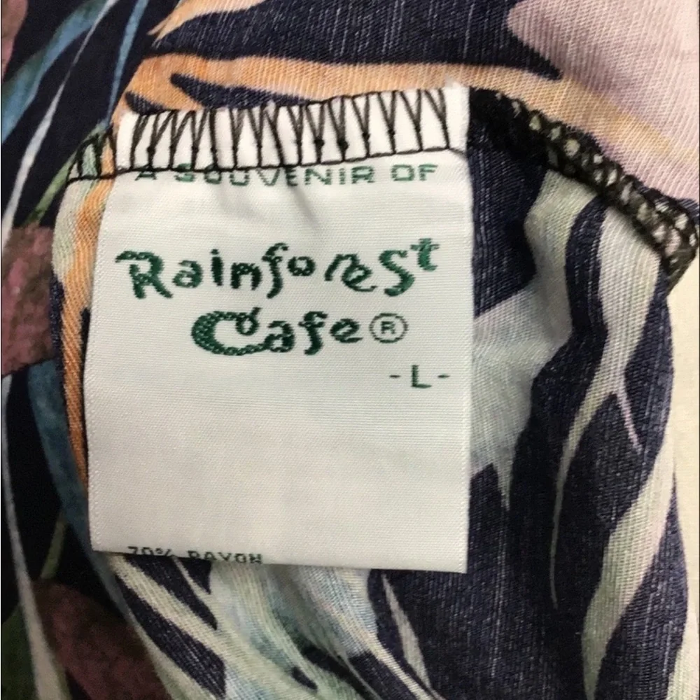 Rainforest Cafe Women’s Tropical Souvenir Sleeveless Jumpsuit VTG 90s Y2K L